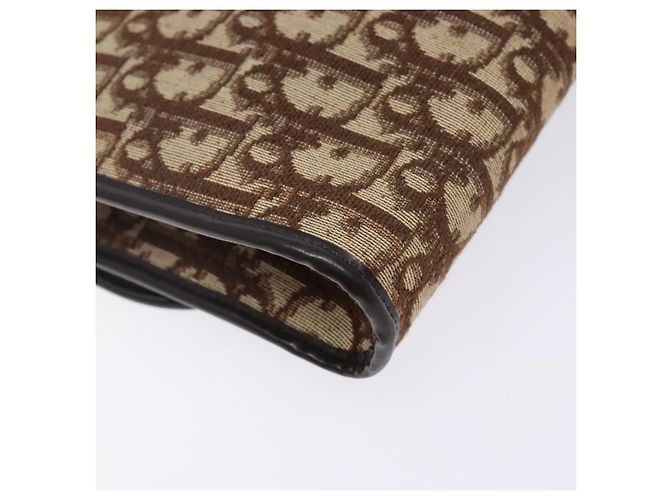 Borsa a spalla in tela Trotter Christian Dior marrone oro Auth yk19433 - vista 17