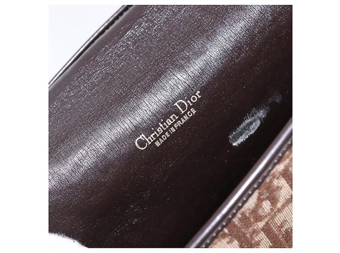 Borsa a spalla in tela Trotter Christian Dior marrone oro Auth yk19433 - vista 19