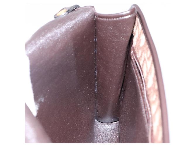 Borsa a spalla in tela Trotter Christian Dior marrone oro Auth yk19433 - vista 20