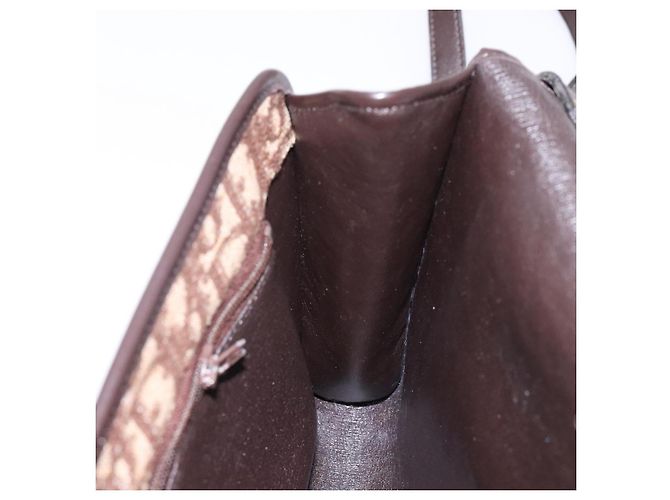 Borsa a spalla in tela Trotter Christian Dior marrone oro Auth yk19433 - vista 21