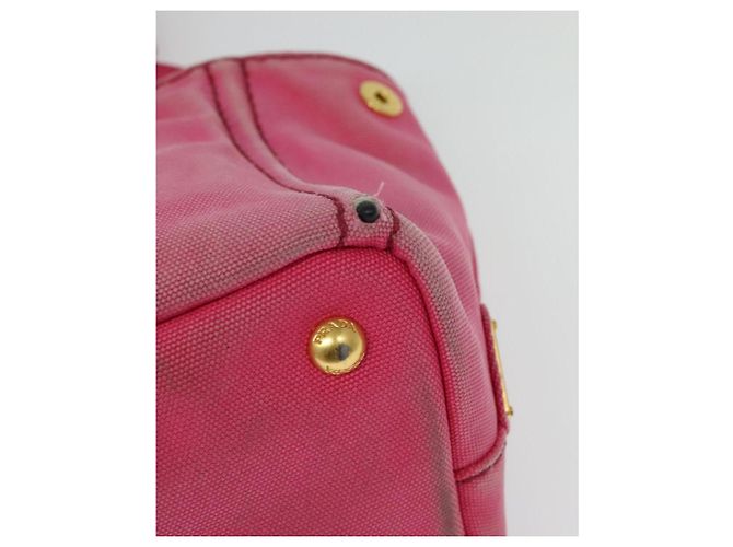 PRADA Borsa Canapa PM in Tela 2way Rosa Oro Auth ep10705 D'oro - vista 10