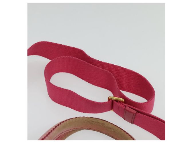 PRADA Borsa Canapa PM in Tela 2way Rosa Oro Auth ep10705 D'oro - vista 14