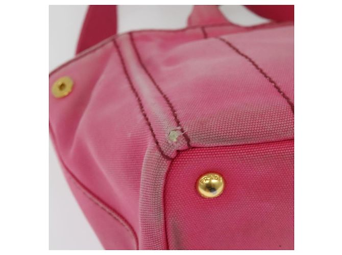 PRADA Borsa Canapa PM in Tela 2way Rosa Oro Auth ep10705 D'oro - vista 17