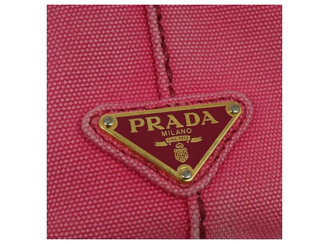 PRADA Borsa Canapa PM in Tela 2way Rosa Oro Auth ep10705 D'oro - vista 18