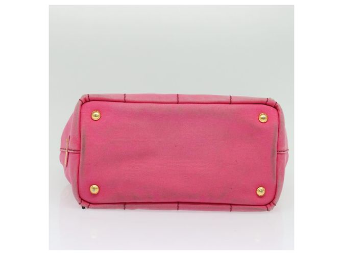 PRADA Borsa Canapa PM in Tela 2way Rosa Oro Auth ep10705 D'oro - vista 5
