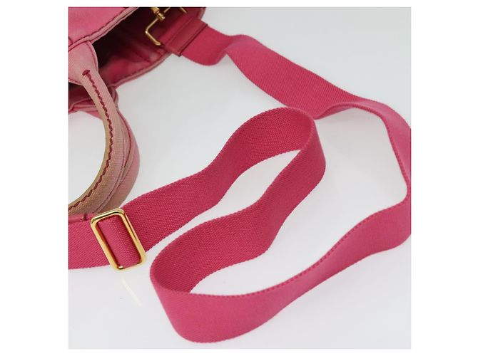 PRADA Borsa Canapa PM in Tela 2way Rosa Oro Auth ep10705 D'oro - vista 9