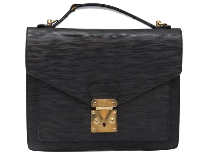 LOUIS VUITTON Borsa a Mano Epi Monceau 28 Nera M52122 LV Auth 140261 Nero - vista 13