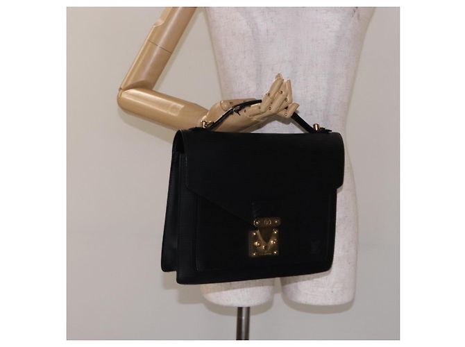 LOUIS VUITTON Borsa a Mano Epi Monceau 28 Nera M52122 LV Auth 140261 Nero - vista 26