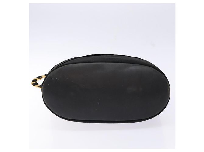 Bolsa de Ombro com Corrente Salvatore Ferragamo em Lona Preta e Dourada Auth gh718 Preto Dourado - vista 5