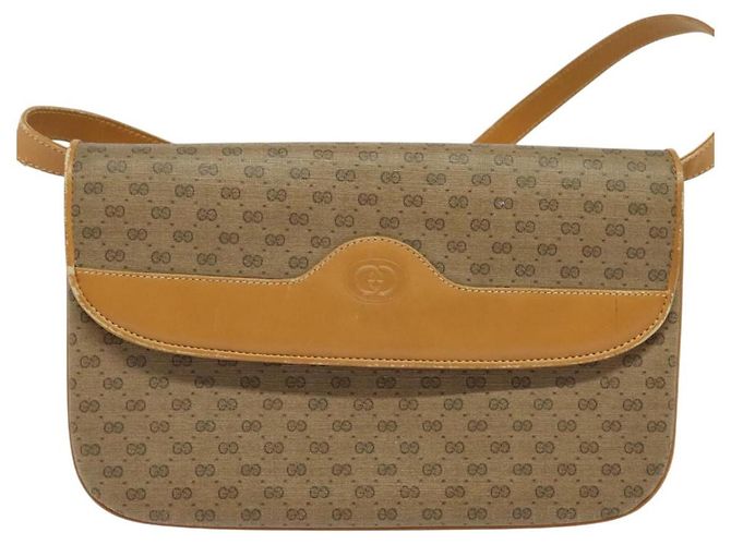 Gucci Borsa a Spalla Micro GG Supreme PVC Beige Oro 004 106 0024 Auth BA5286 D'oro - vista 13