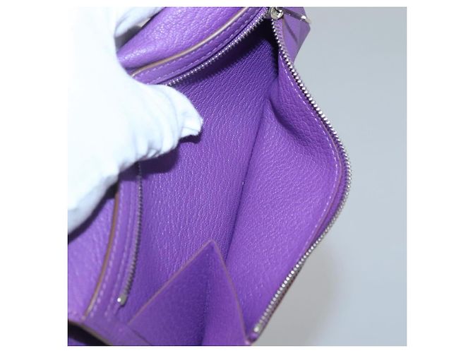 Hermès HERMES Bean Soufflé Geldbörse Lila Auth yk19464V - Ansicht 10
