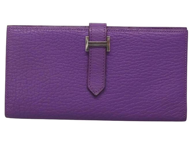 Hermès HERMES Bean Soufflé Geldbörse Lila Auth yk19464V - Ansicht 13