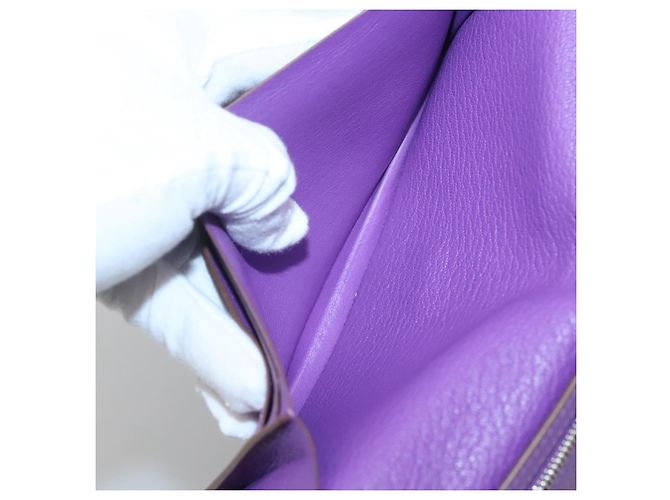 Hermès HERMES Bean Soufflé Geldbörse Lila Auth yk19464V - Ansicht 20