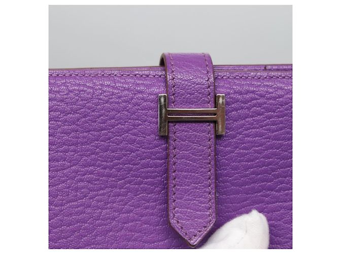 Hermès HERMES Bean Soufflé Geldbörse Lila Auth yk19464V - Ansicht 8