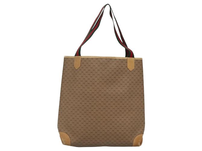 Bolso Sherry Line de PVC Beige Micro GG Supreme Web de GUCCI 002 904 0222 Auth bs29355 Dorado - vista 2