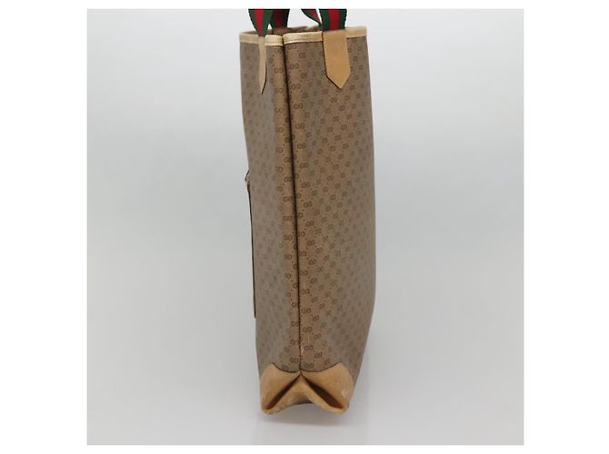 Bolso Sherry Line de PVC Beige Micro GG Supreme Web de GUCCI 002 904 0222 Auth bs29355 Dorado - vista 4