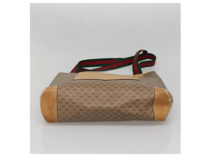 Bolso Sherry Line de PVC Beige Micro GG Supreme Web de GUCCI 002 904 0222 Auth bs29355 Dorado - vista 5