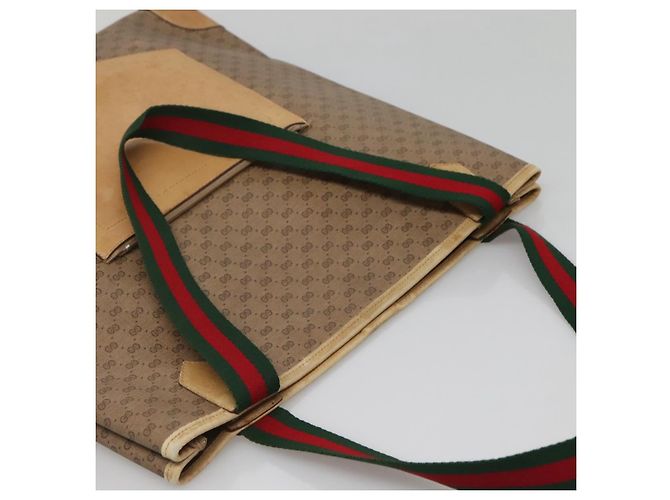 Bolso Sherry Line de PVC Beige Micro GG Supreme Web de GUCCI 002 904 0222 Auth bs29355 Dorado - vista 6