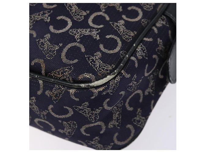 Céline Borsa a Spalla Celine C Sulky in Tela Blu Marina Auth 140236 Blu navy - vista 11