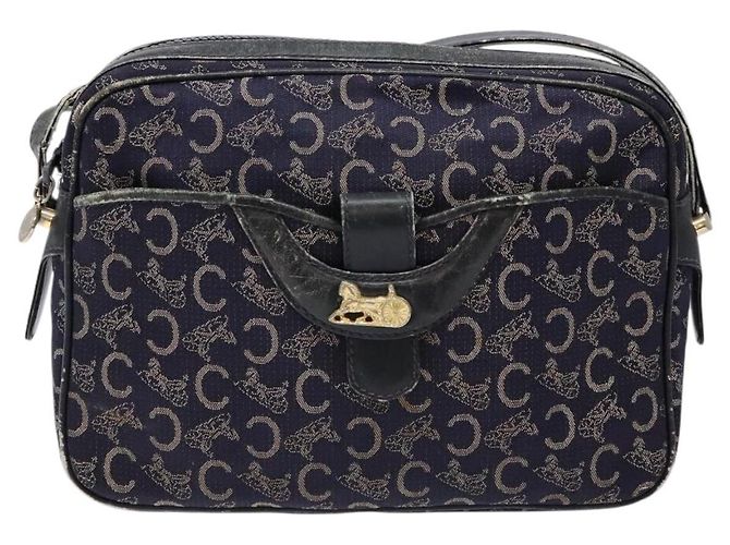 Céline Borsa a Spalla Celine C Sulky in Tela Blu Marina Auth 140236 Blu navy - vista 13