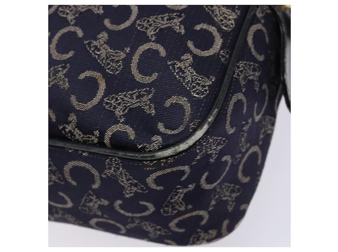 Céline Borsa a Spalla Celine C Sulky in Tela Blu Marina Auth 140236 Blu navy - vista 15