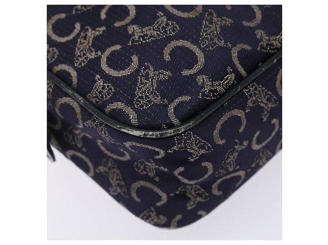 Céline Borsa a Spalla Celine C Sulky in Tela Blu Marina Auth 140236 Blu navy - vista 16
