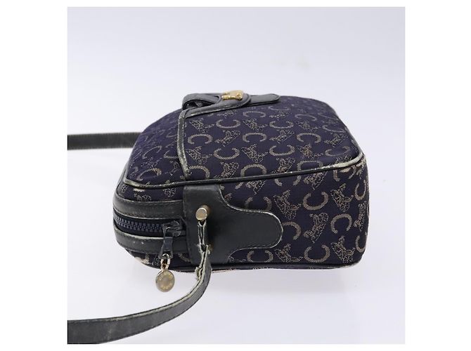 Céline Borsa a Spalla Celine C Sulky in Tela Blu Marina Auth 140236 Blu navy - vista 4