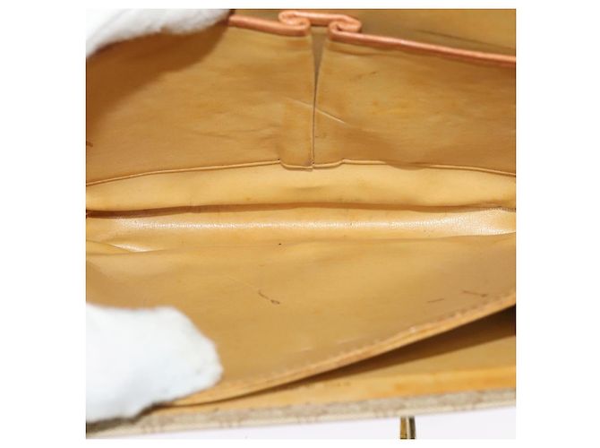 Céline Borsa a Spalla in Tela Macadam CELINE PVC Beige Oro Auth 142119 D'oro - vista 11