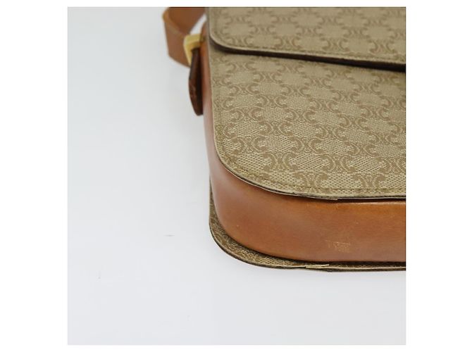 Céline Borsa a Spalla in Tela Macadam CELINE PVC Beige Oro Auth 142119 D'oro - vista 14