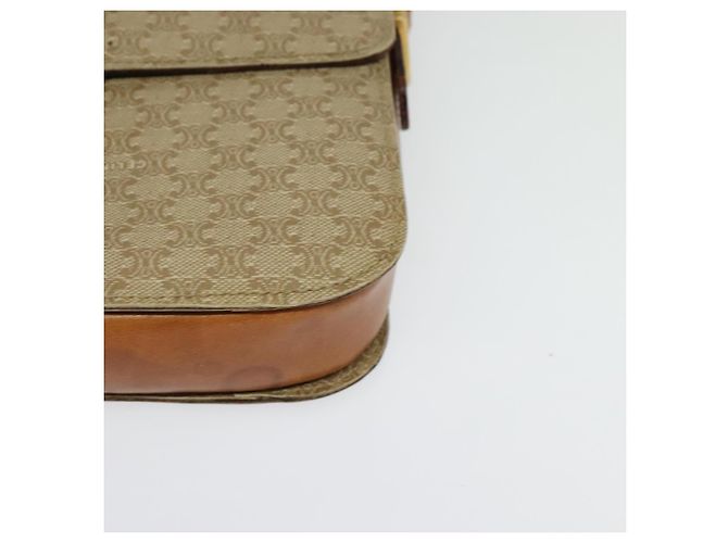 Céline Borsa a Spalla in Tela Macadam CELINE PVC Beige Oro Auth 142119 D'oro - vista 15