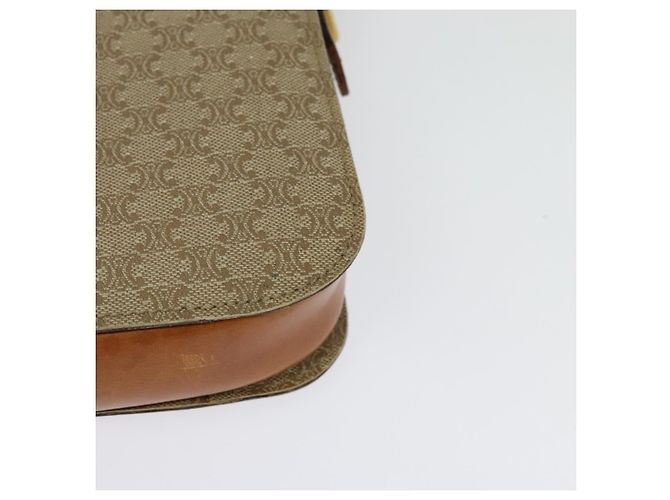 Céline Borsa a Spalla in Tela Macadam CELINE PVC Beige Oro Auth 142119 D'oro - vista 16