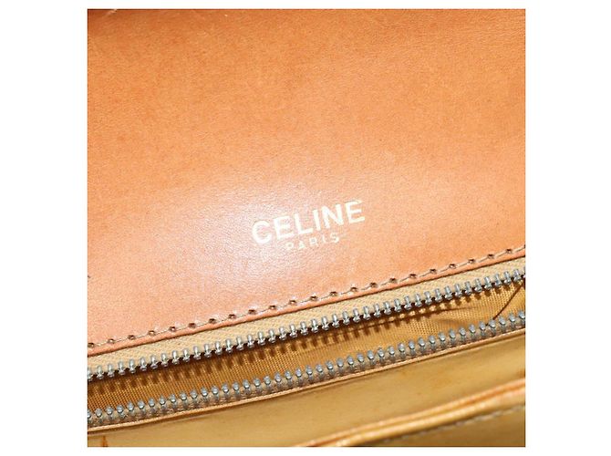 Céline Borsa a Spalla in Tela Macadam CELINE PVC Beige Oro Auth 142119 D'oro - vista 18