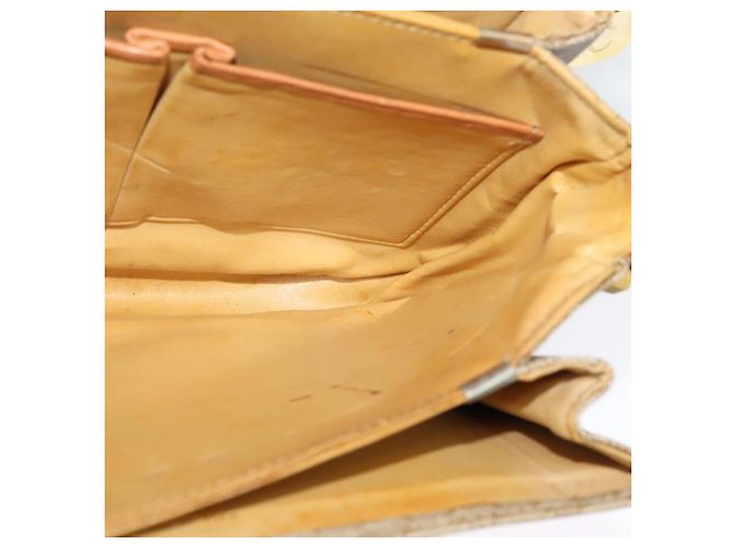 Céline Borsa a Spalla in Tela Macadam CELINE PVC Beige Oro Auth 142119 D'oro - vista 19