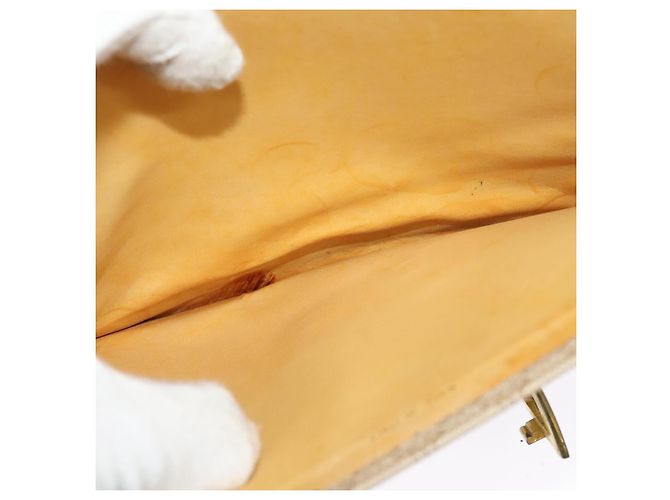 Céline Borsa a Spalla in Tela Macadam CELINE PVC Beige Oro Auth 142119 D'oro - vista 22