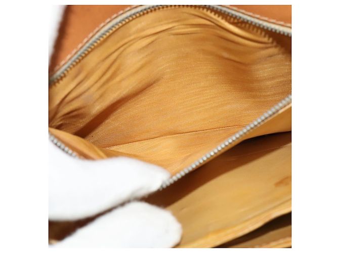 Céline Borsa a Spalla in Tela Macadam CELINE PVC Beige Oro Auth 142119 D'oro - vista 23