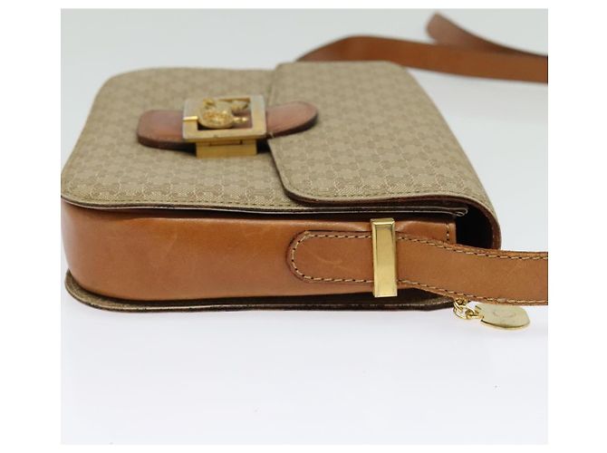 Céline Borsa a Spalla in Tela Macadam CELINE PVC Beige Oro Auth 142119 D'oro - vista 4