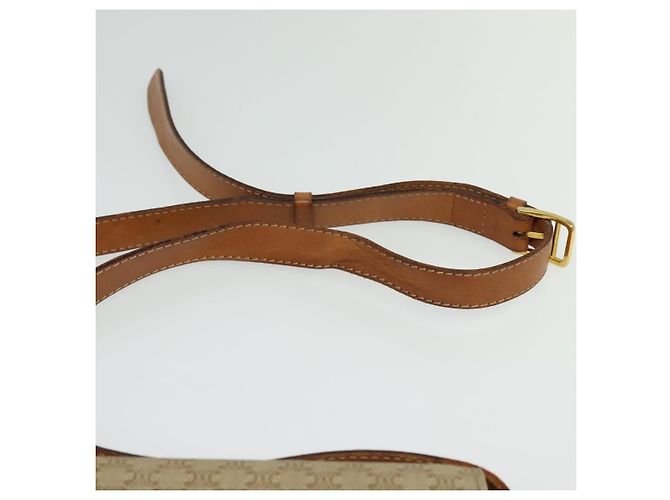 Céline Borsa a Spalla in Tela Macadam CELINE PVC Beige Oro Auth 142119 D'oro - vista 8