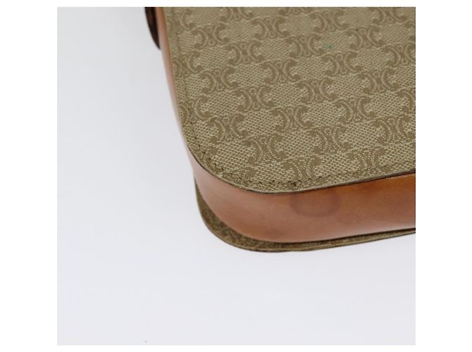 Céline Borsa a Spalla in Tela Macadam CELINE PVC Beige Oro Auth 142119 D'oro - vista 9