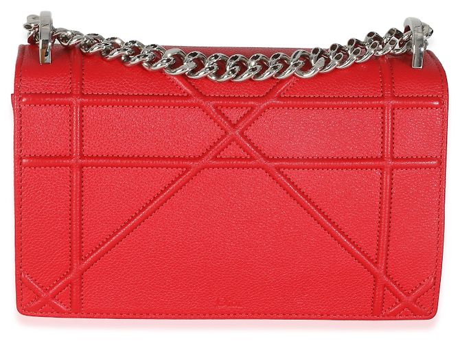 Piccola borsa Diorama in pelle di vitello grana rossa Christian Dior - vista 2