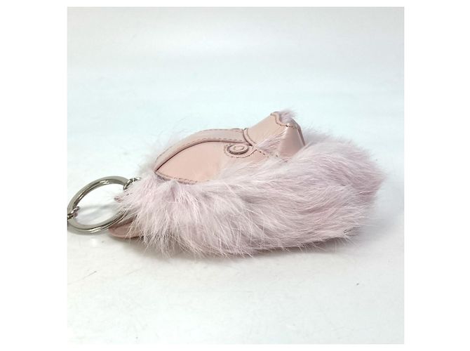 Portachiavi in pelle rosa Christian Dior - vista 4