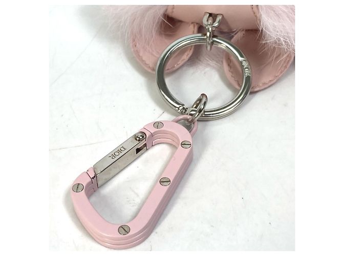 Portachiavi in pelle rosa Christian Dior - vista 6