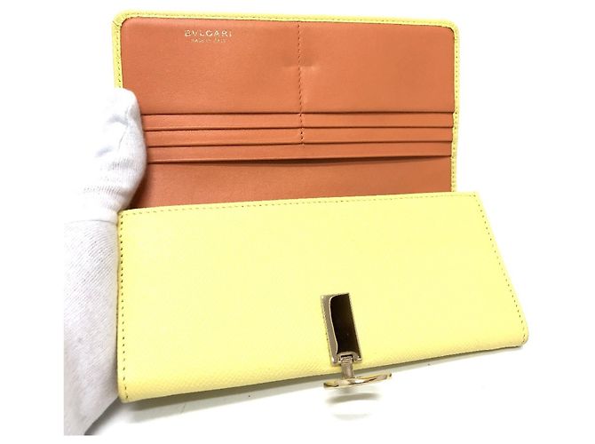 Bulgari Cartera larga de cuero amarillo Bvlgari - vista 7