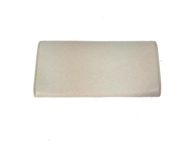Bulgari Billetera bi-fold de cuero gris y amarillo Bvlgari Castaño - vista 2