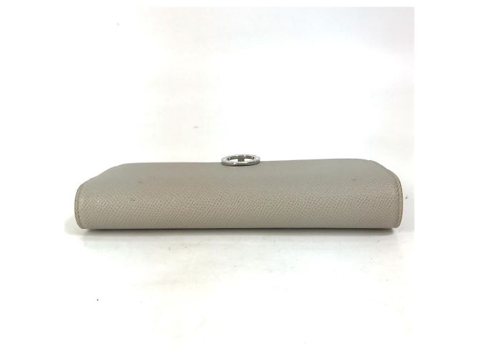 Bulgari Billetera bi-fold de cuero gris y amarillo Bvlgari Castaño - vista 4