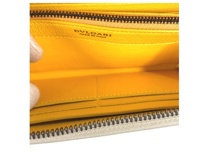 Bulgari Cartera larga de cuero marfil Bvlgari Crudo - vista 10