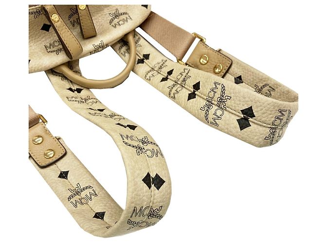 Zaino beige con borchie MCM - vista 10