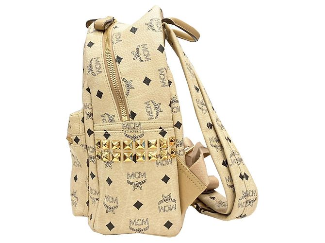 Zaino beige con borchie MCM - vista 4