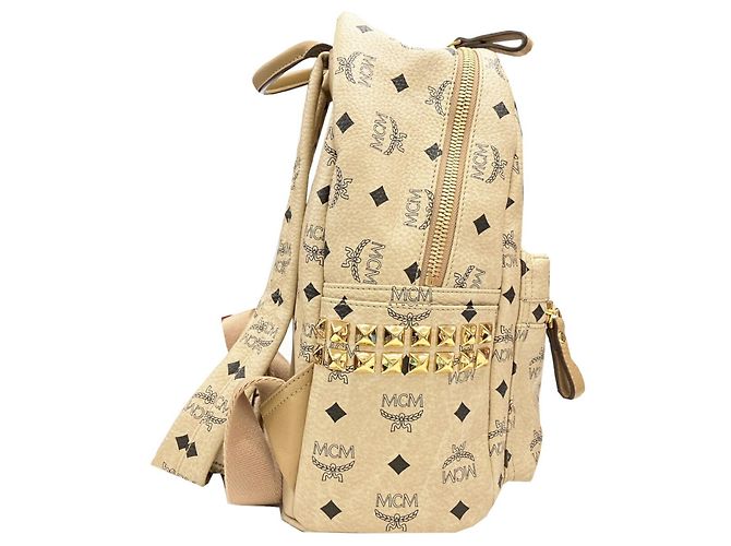 Zaino beige con borchie MCM - vista 5