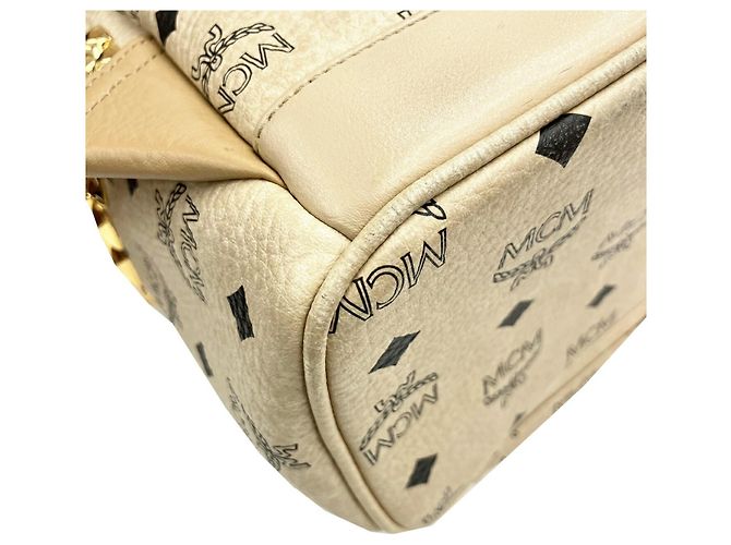Zaino beige con borchie MCM - vista 9
