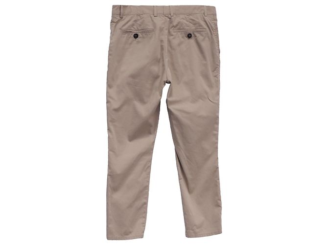 Brunello Cucinelli Slim Fit Hose aus beigem Baumwollstoff - Ansicht 2
